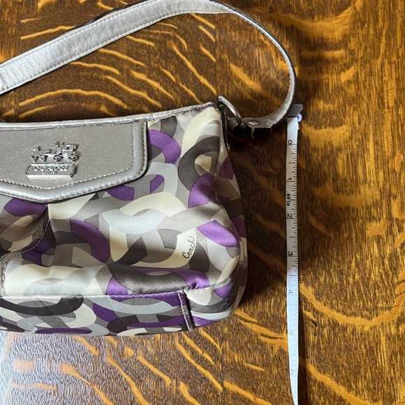 Coach Madison Sabrina Opt Art mini Purple and Gray Geometric Shoulder Bag - Picture 8 of 10
